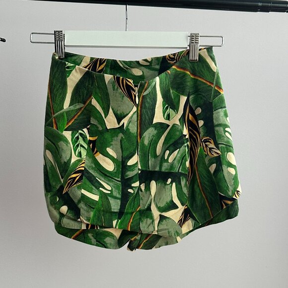 FARM Rio Jungle Green High Waist Shorts - Picture 5 of 5